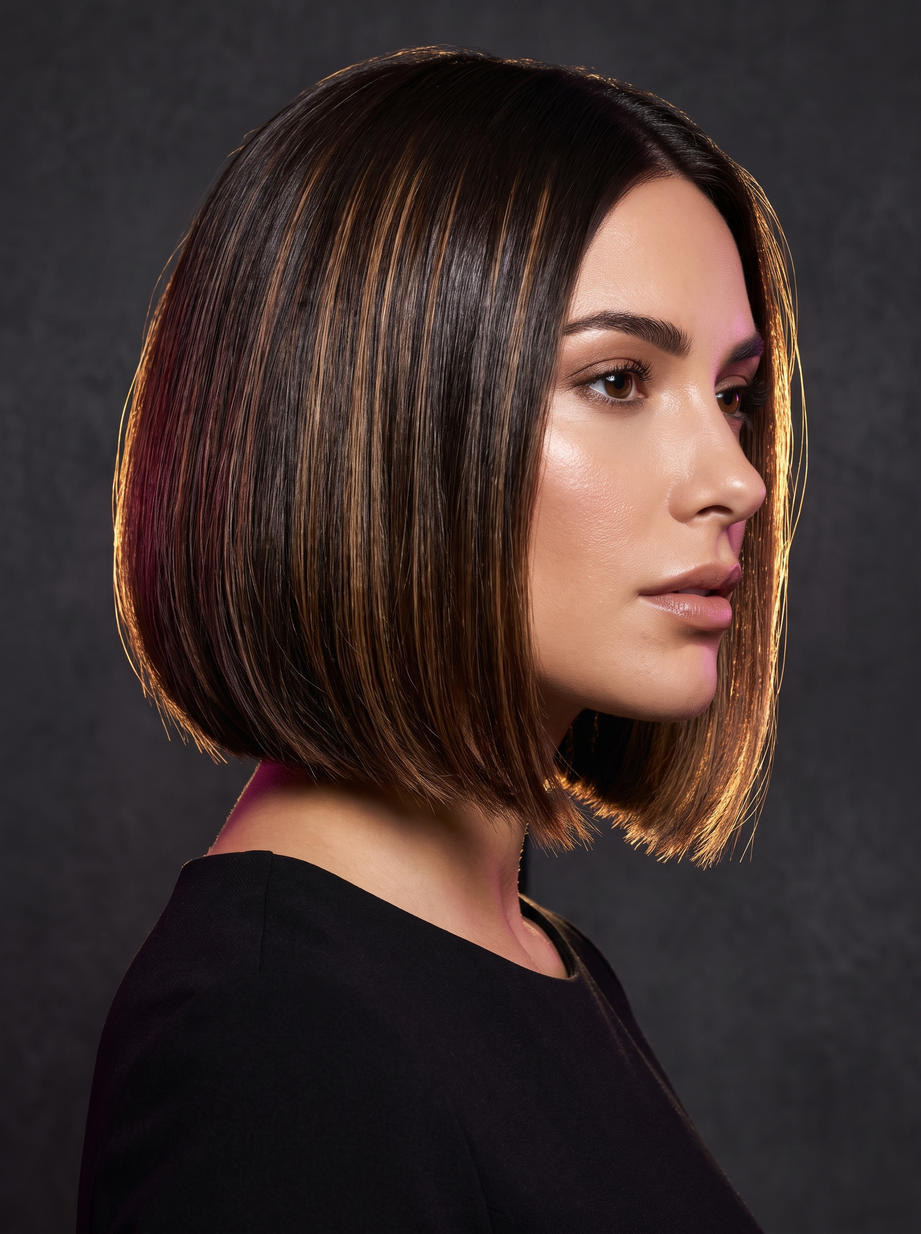 French bob con riflessi caramello