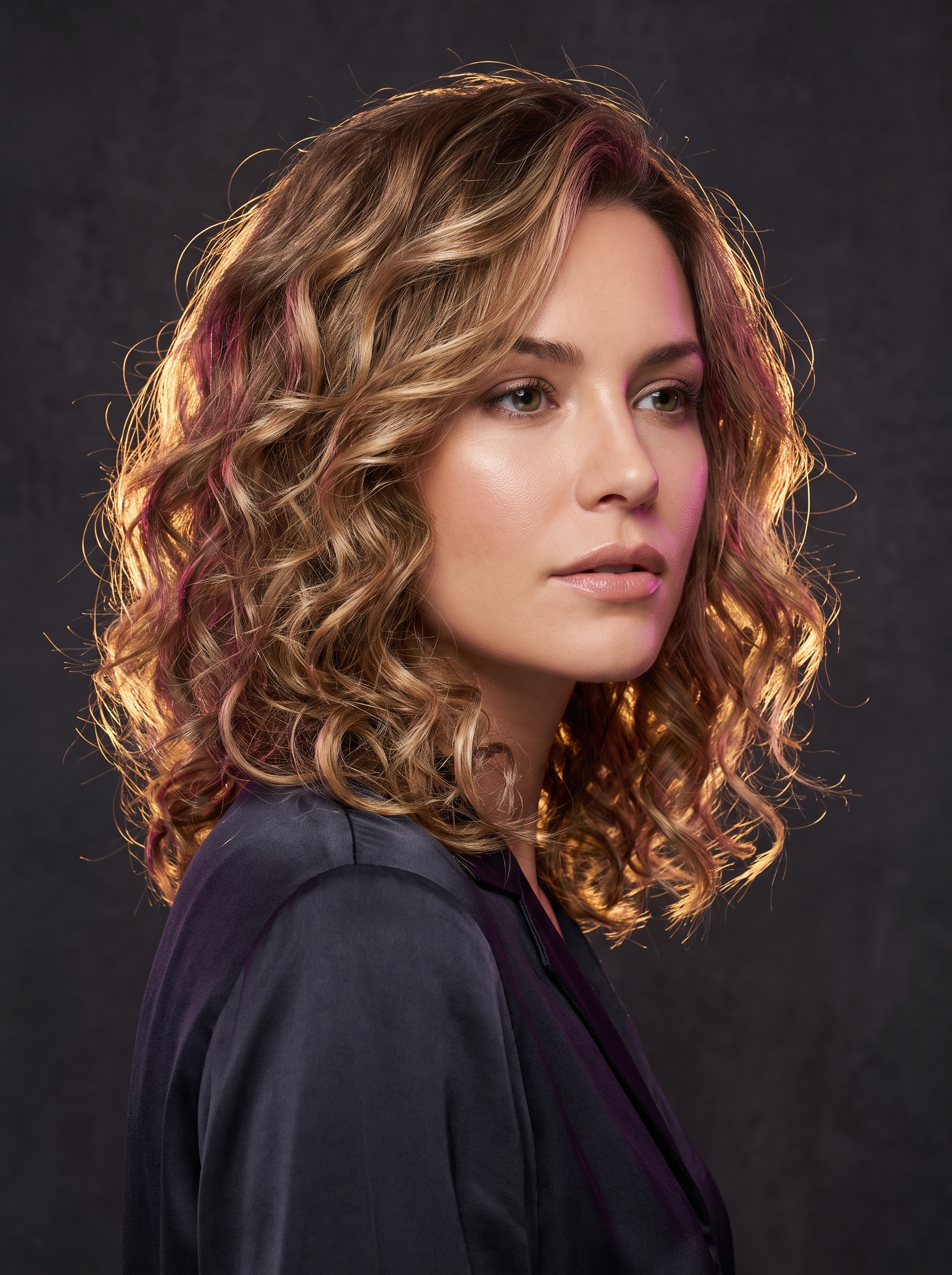 Ricci morbidi e definiti su capelli bronde